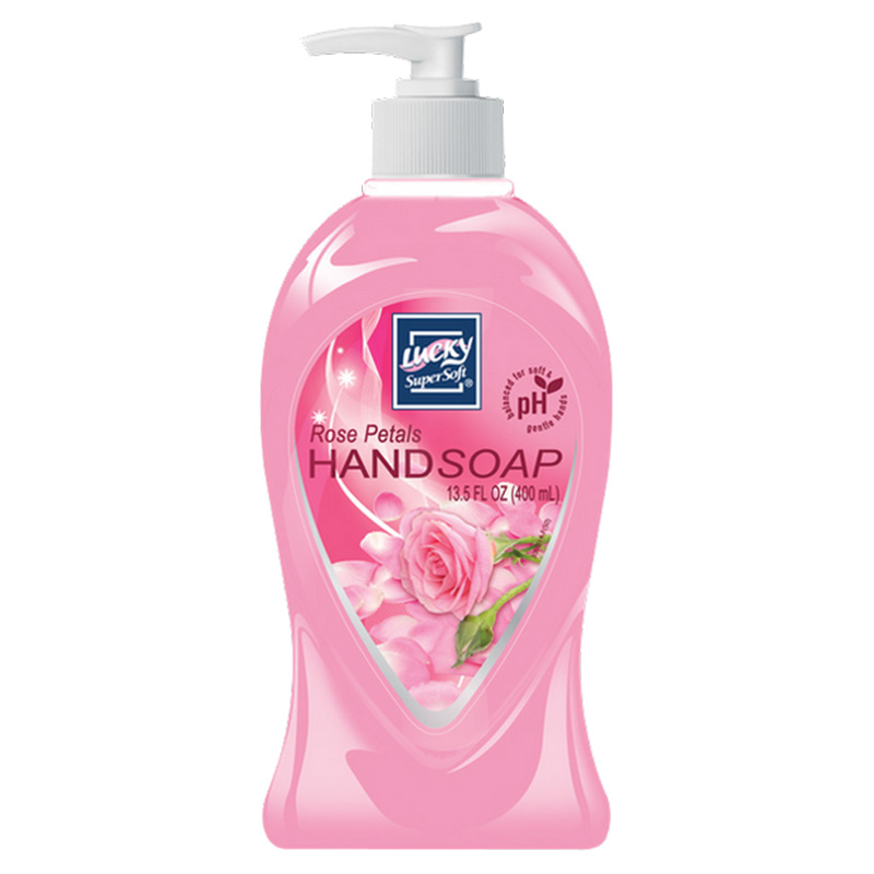 13.5oz PEARLIZED LS ROSE PETAL H/SOAP-12