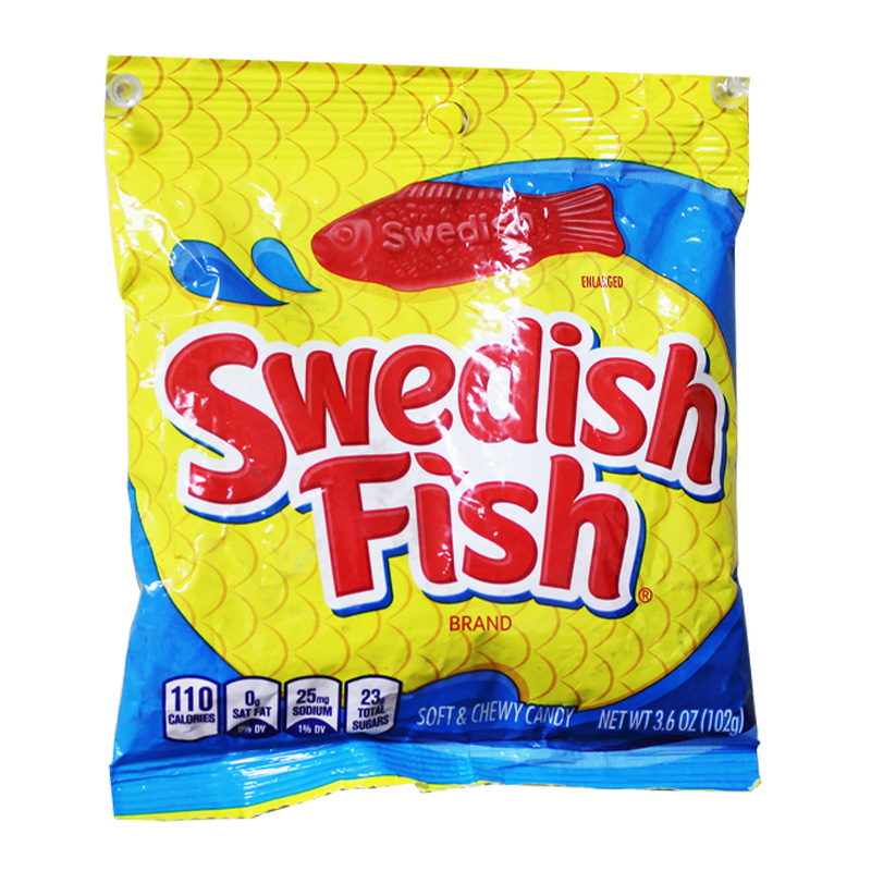 3.6oz SWEDISH FISH RED PEG BAG-12