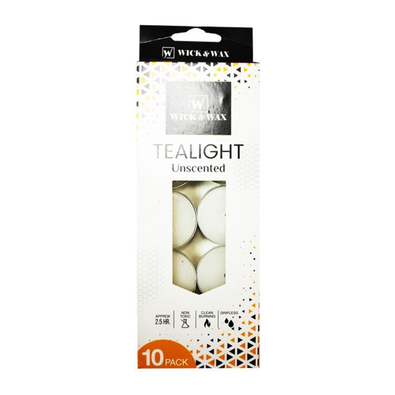 10CT TEALIGHT CANDLE UNSCENTED WHITE-12