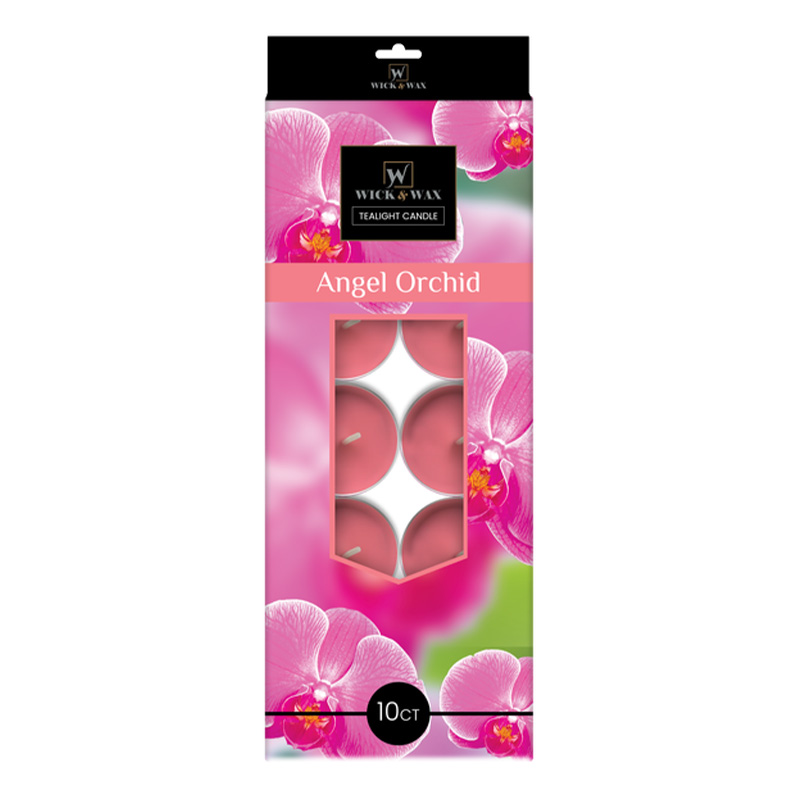 10CT TEALIGHT CANDLE ANGEL ORCHID-12