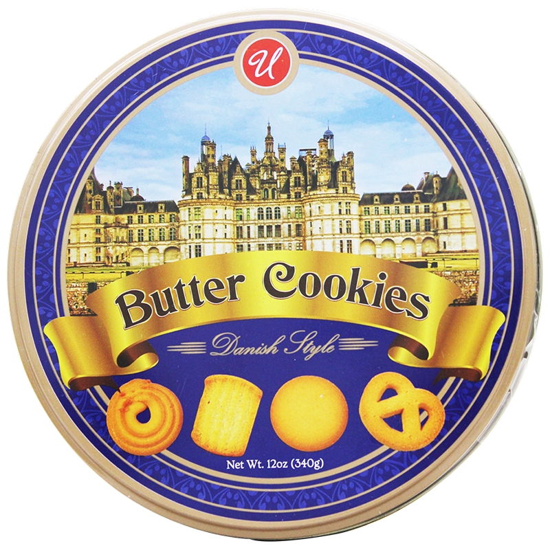 12 OZ BUTTER COOKIES TIN PACK-12