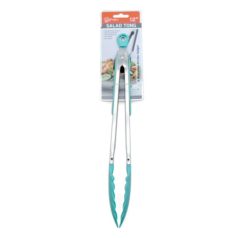 12" FOOD TONG WITH FOOT ASSORTED -48