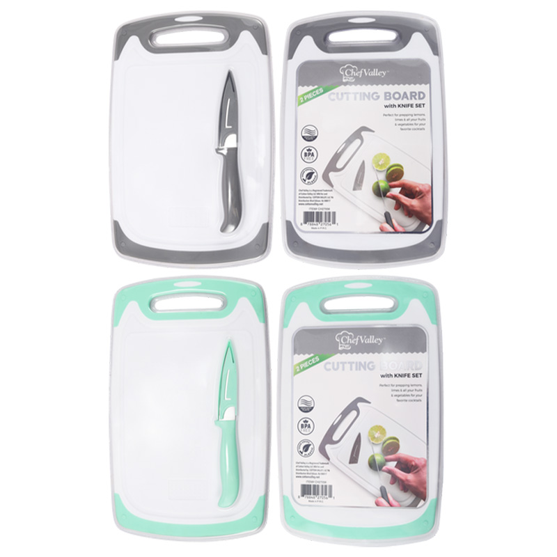8X13" CUTTING BOARD WITH KNIFE SET - 12