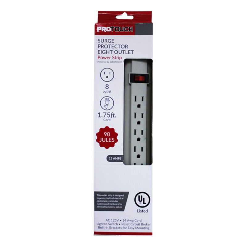 1.75FT. 8 OUTLET SURGE PROTECTOR - 12