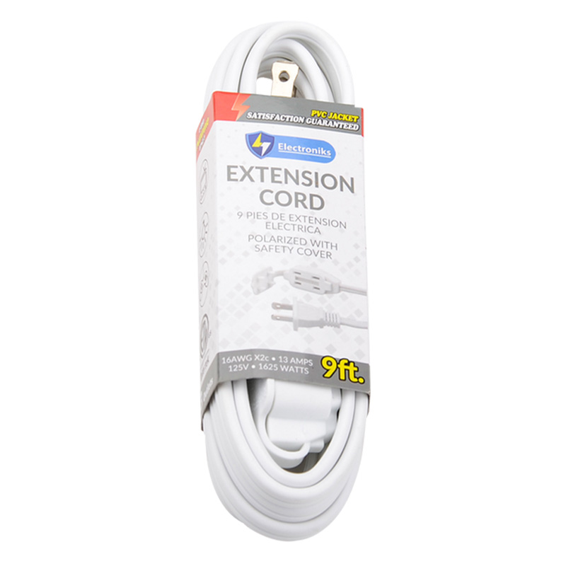 9FT. EXTENSION CORD WHITE - 50