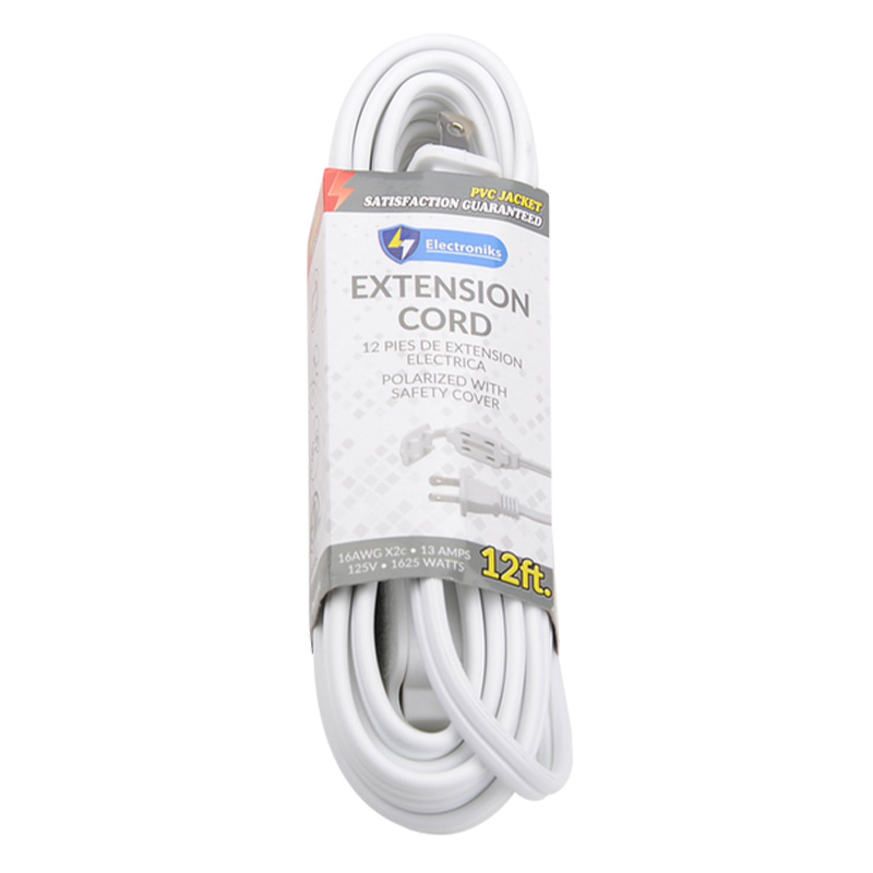 12FT. EXTENSION CORD WHITE - 50