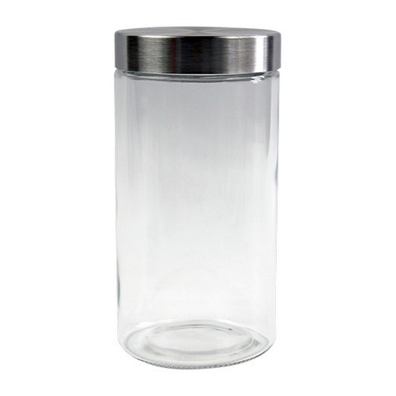 1PC ROUND GLAS CANISTER WITH LID,1.7L-12