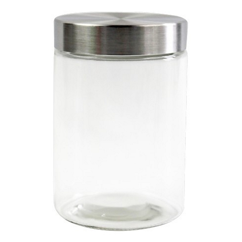 1PC ROUND GLAS CANISTER WITH LID,1.2L-24