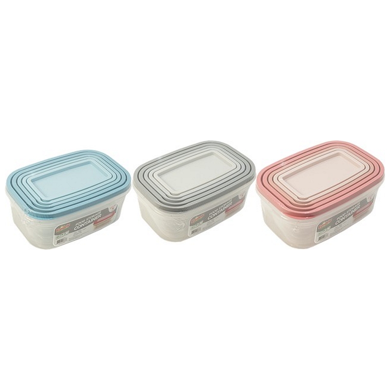 SET OF 5 FOOD STORAGE CONTAINER RECT-24