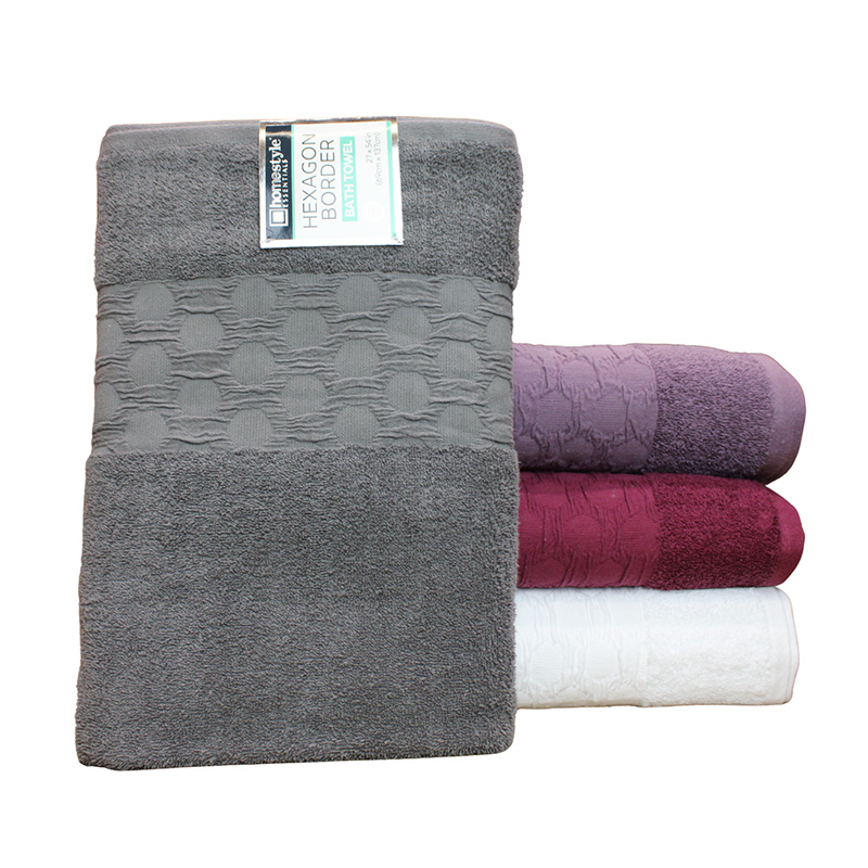 BATH TOWEL HEXAGON BORDER 13LBS -12