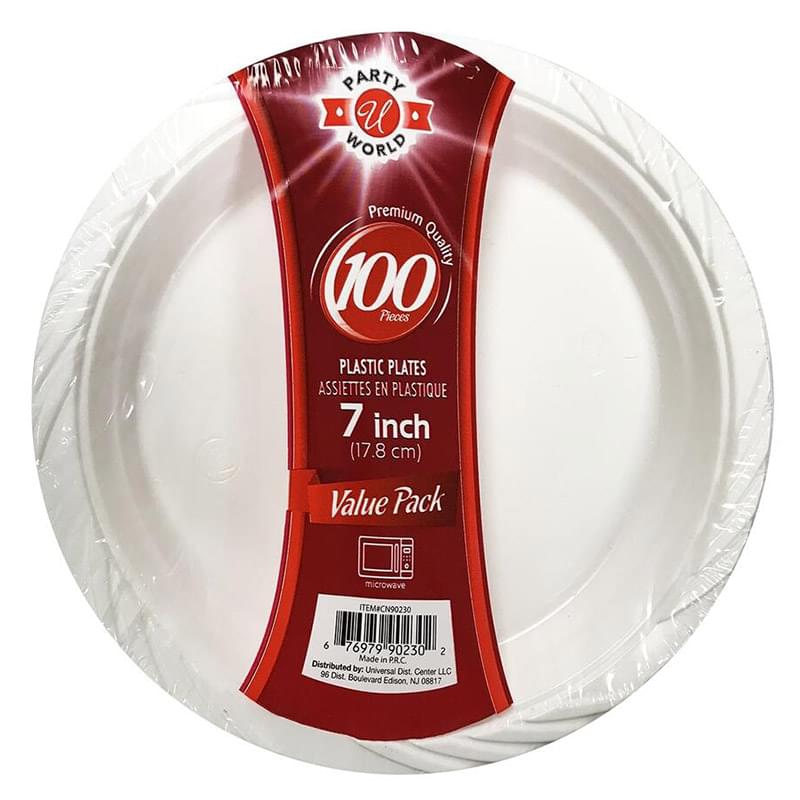 7" WHITE MICROWAVE PLATE 100 CT-12