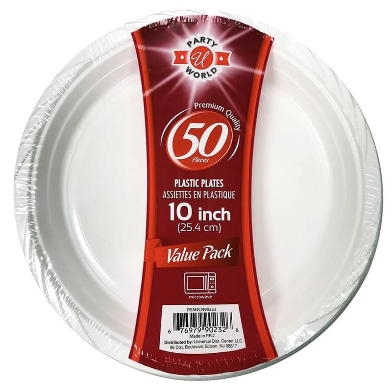 10" WHITE MICROWAVE PLATE 50CT-12