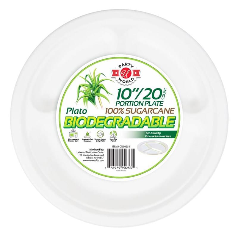 10" BIODEGRADABLE PORTION PLATE 20CT-24
