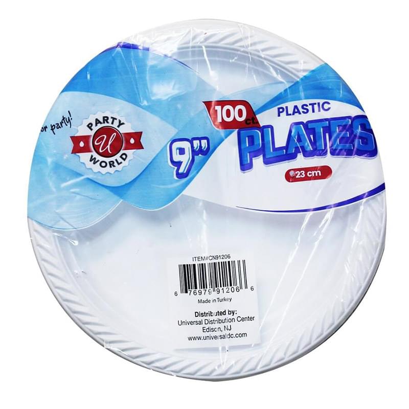 9" ROUND WHITE PLATE IN BAG 100CT-6
