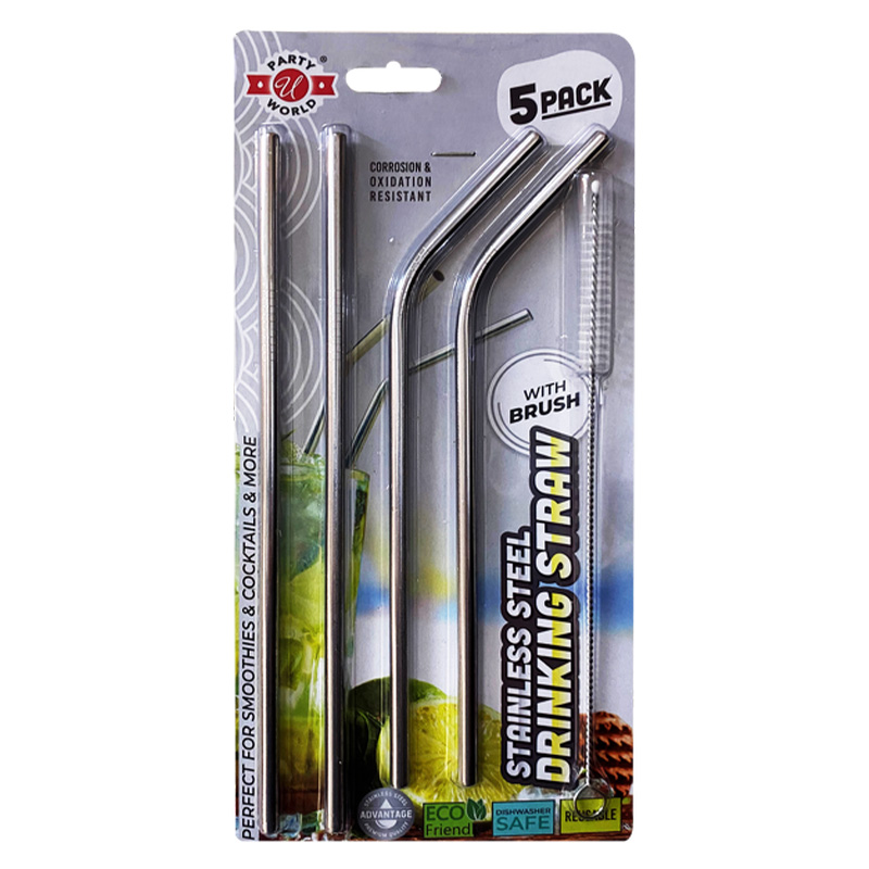 5PK STAINLEES STEEL STRAW WITH BRUSH-48