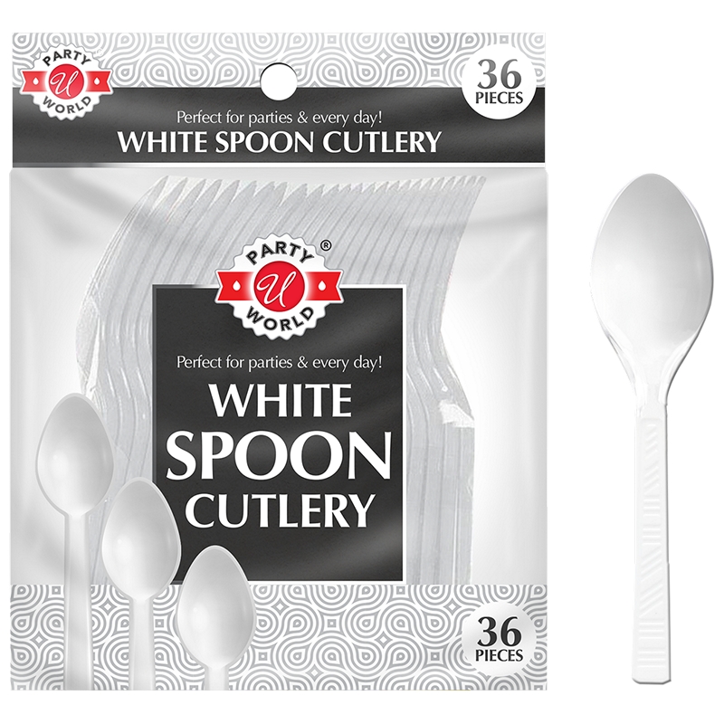 36CT WHITE SPOON CUTLERY -48