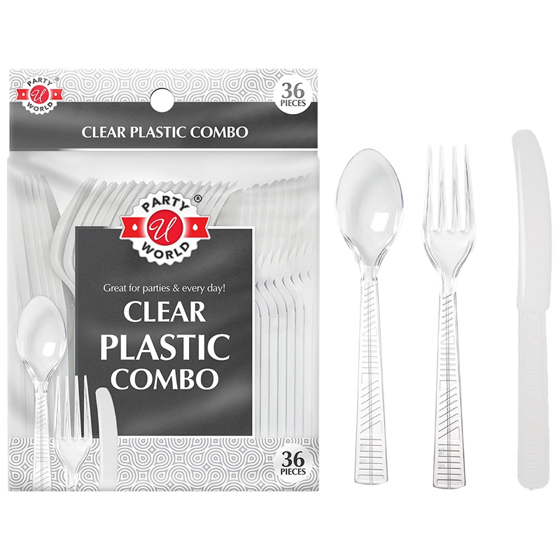 36CT  CLEAR COMBO CUTLERY -48