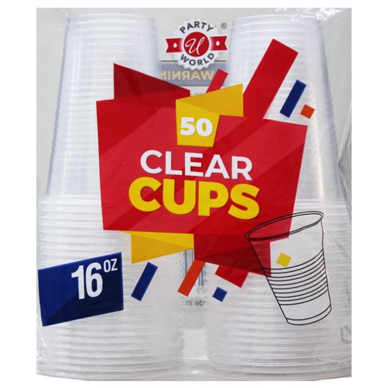 16OZ CLEAR CUPS IN BAG 50CT-12