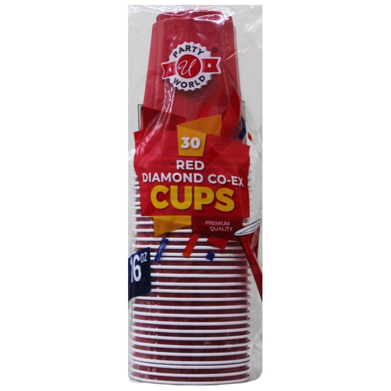 16OZ DIAMND CO-EX RED CUP IN BAG 30CT-24