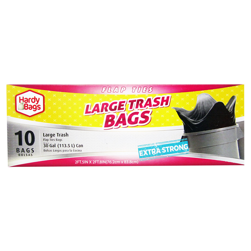 30GAL LARGE TRASH FLAP TIE BAG 10CT-24