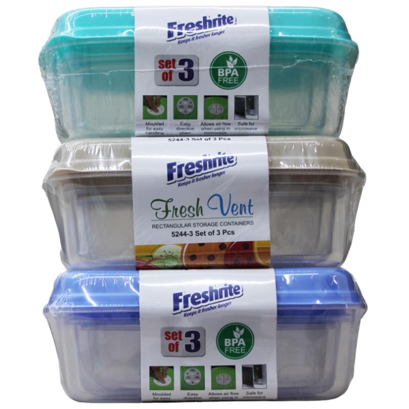 SET OF 3 FRESH VENT CONTAINER RECT-24
