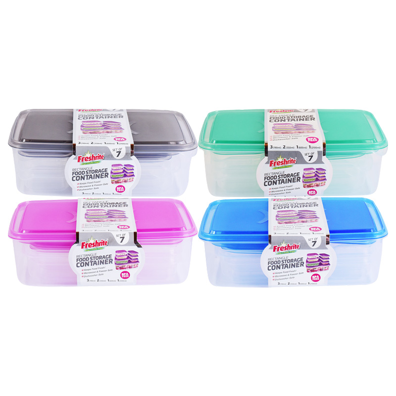 SET OF 7 FOOD STORAGE CONTAINER RECT -36