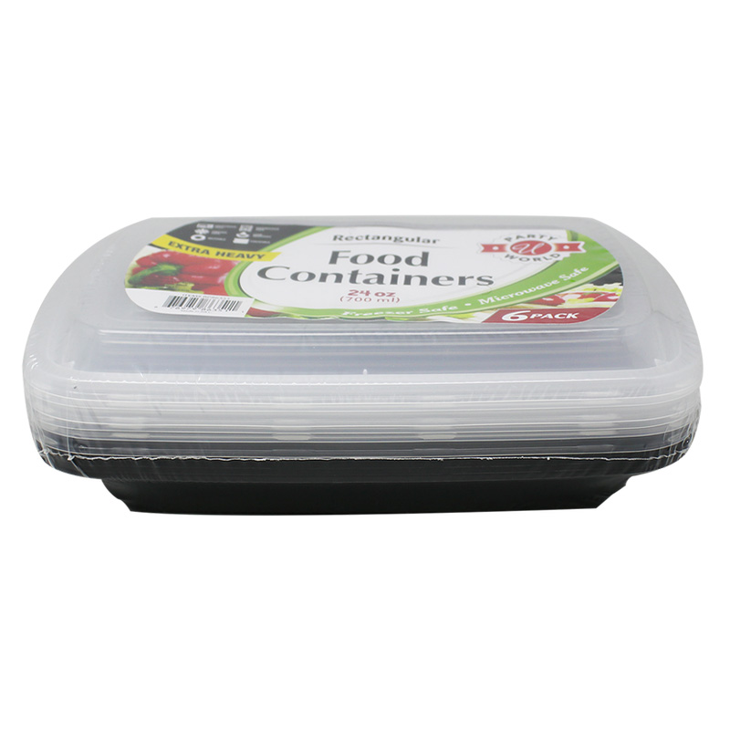 6PK  B&W RECT CONTAINER 24OZ-24